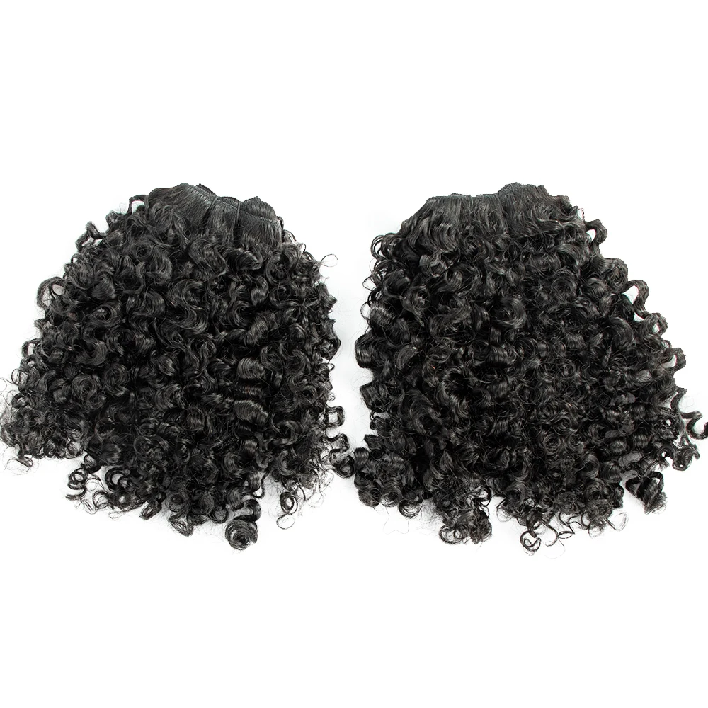 Best Russian double drawn natural color water kinky curly comb machine tied volume weft hair extension