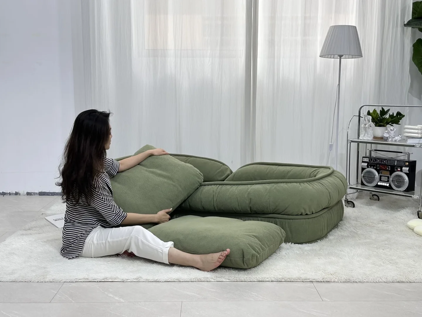 New Design Bed Lazy Sofa Soft Sleep Pet Beds Winter Warm Nap Bean Bag Dog  BeanBag Single Bed for Human