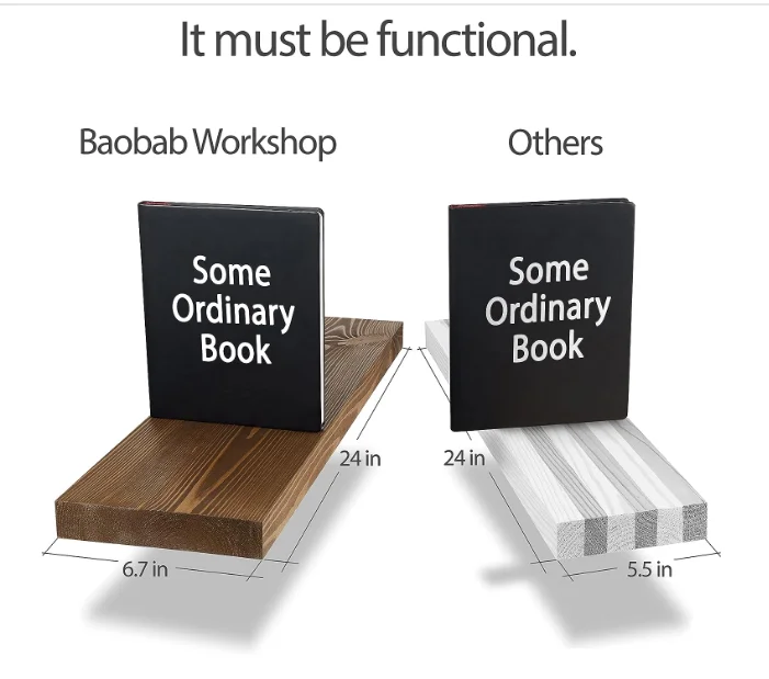 High quality bedroom storage decorative wall shelf bookshelf wooden floating shelf