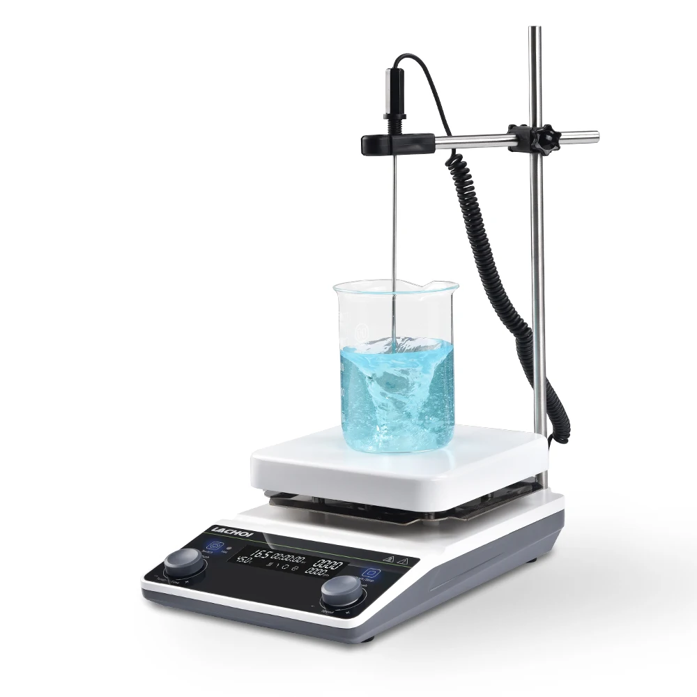 2023 LACHOI new product large capacity 50-2000rpm speed time temperature adjustable laboratory hot plate with magnetic stirrer