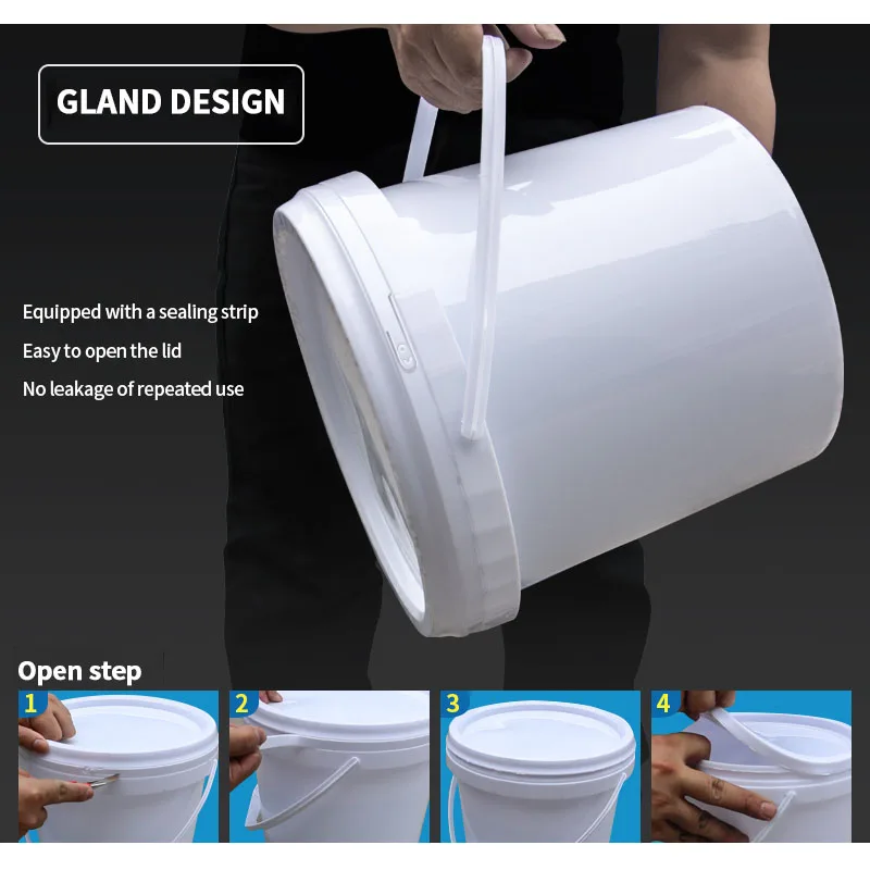 Paint Bucket Drum Water Glue Bucket Leadloong-food Grade Plastic with Lid Sealed Bucket 5L10L20L Storage CN;GUA Customized Color