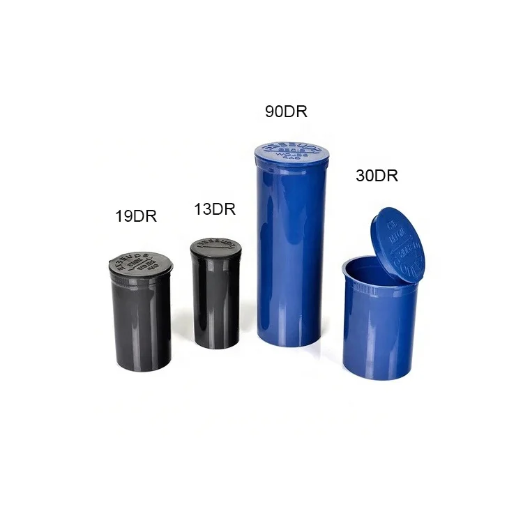 Hot Sale 13 Dram Small Plastic Prescription Pill Bottle with Lid Squeeze Pop Top Medical Vial