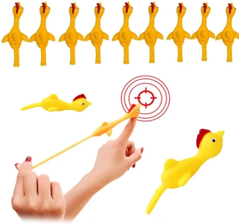 Soft TPR Turkey Shape Launch Tricky Toys For Kids catapult Turkey slingshot chicken strange toy Sensory Fidget Toy