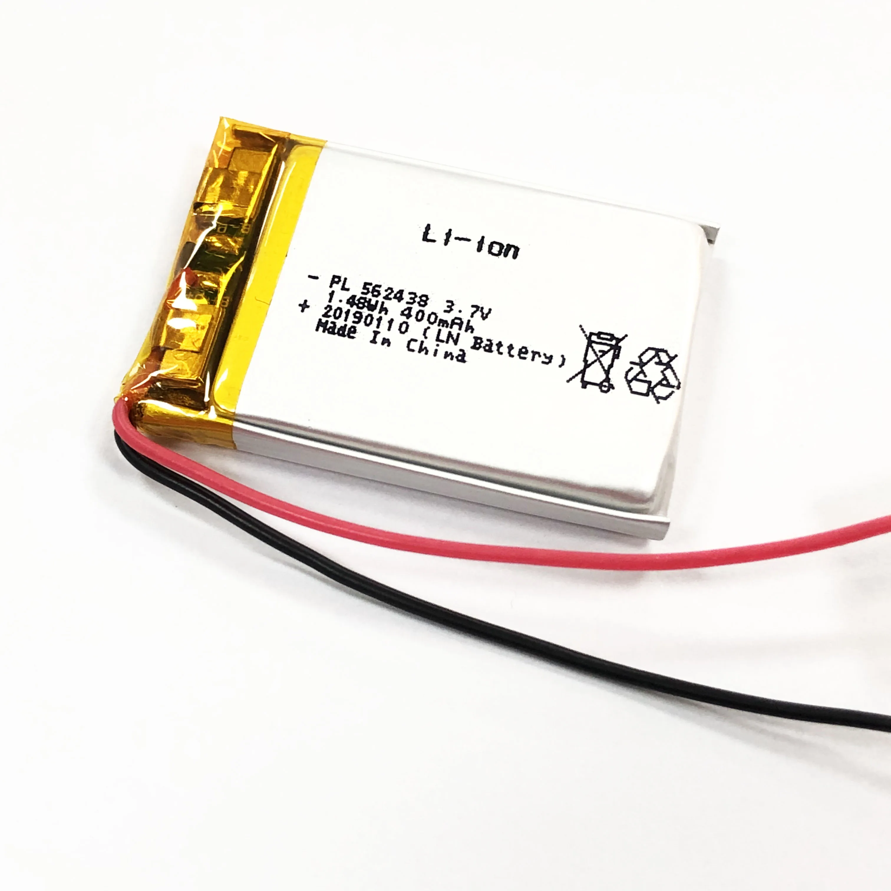 Iec62133 Certified Rechargeable Polymer Li Ion Cell Flat Battery 502535 802035 With 400Mah 3.7V Lipo Battery