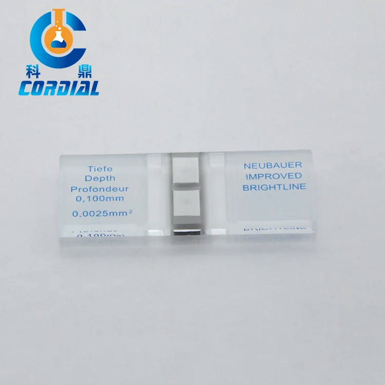 7301 CORDIAL blood cell counting chamber Hemocytometer Blood count board with bright line for lab study