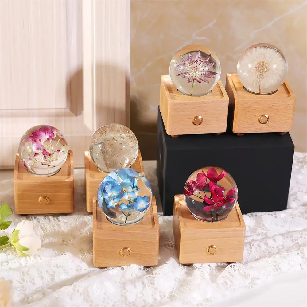 LED Light Wood Speaker Flower ball diy personalized luxury best great Valentine Day Gift set 2023 For a girl Her Wife Girlfriend