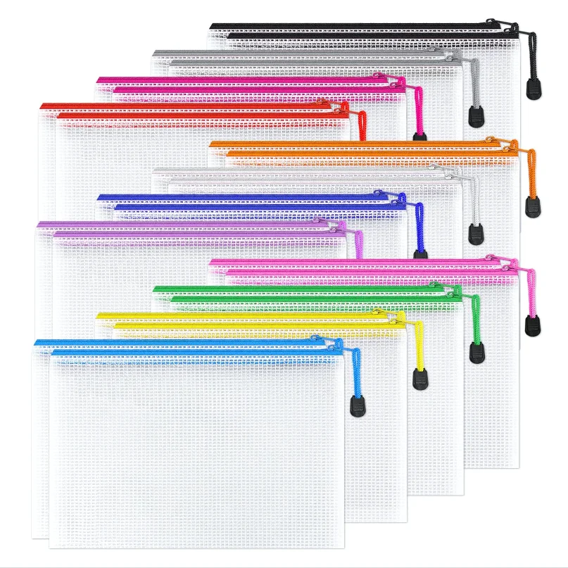 cheap Custom Poly Zip Lock Envelope File Folder A4 Pouch Factory Price Custom Plastic Document Bag