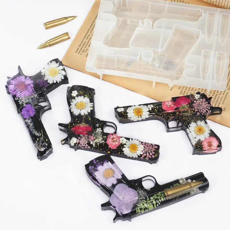 Блестящая силиконовая форма для пистолета 3D из эпоксидной смолы