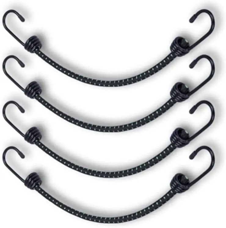 Оптовая продажа, регулируемый эластичный шнур с плоской петлей, сверхпрочный 8 мм Шнур для багажа, эластичный шнур с крючком для завязывания