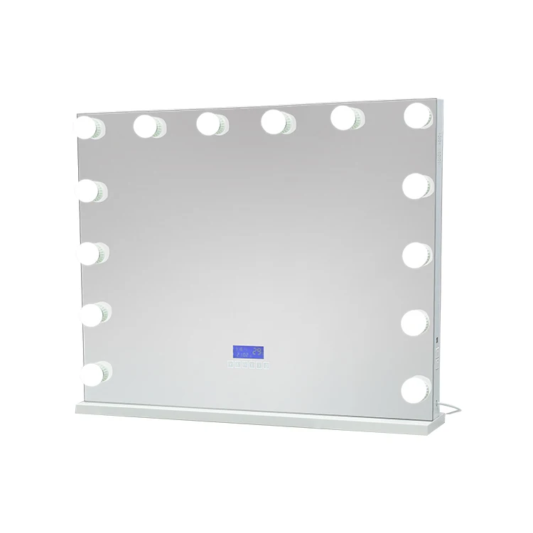 Modern Style Touch Screen Panel Trifold 1x2x3x Magnifying Abs Plastic Vanity 3 Way Led Makeup Mirror With Light