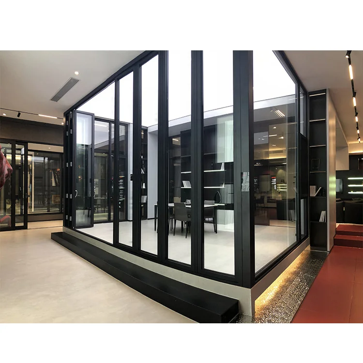 heavy duty external aluminum glass folding accordion door