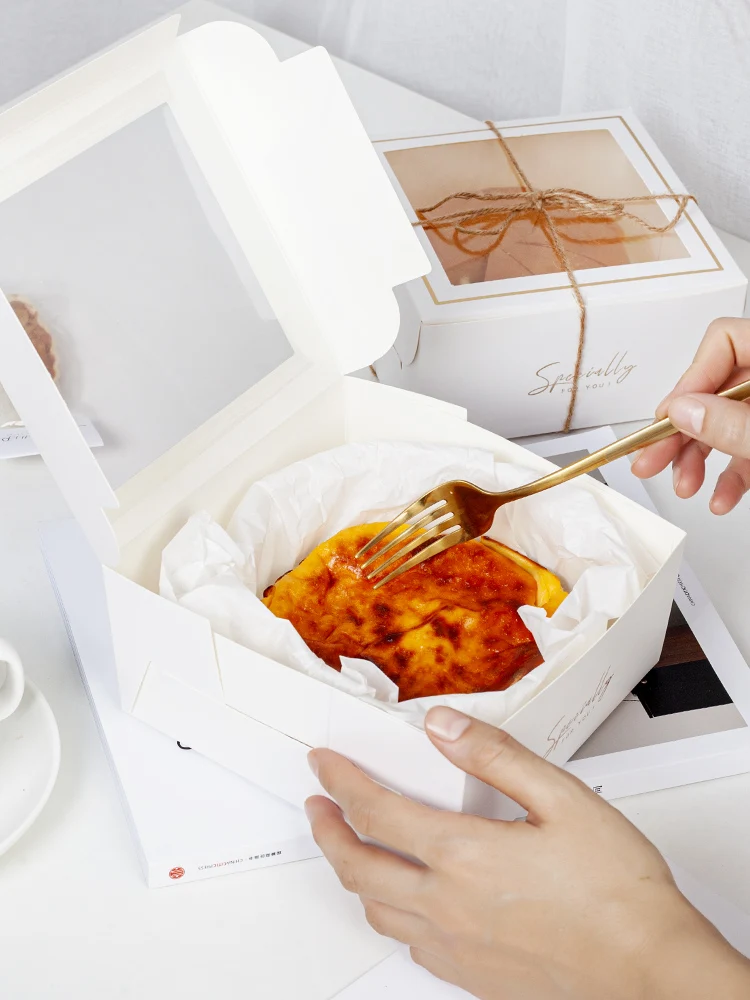 Food Grade Custom Dessert Lid Box Sandwich Cajas Para Pastel Packaging Transparent Clear White Cake Boxes With Window