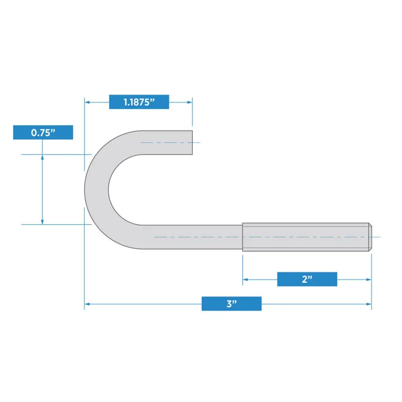 M24 Zinc Plated Coarse Thread J Hook Bolt With Nut And Washer J Bolt Special Bolts And Nuts Manufacturers For Roofing Sheets