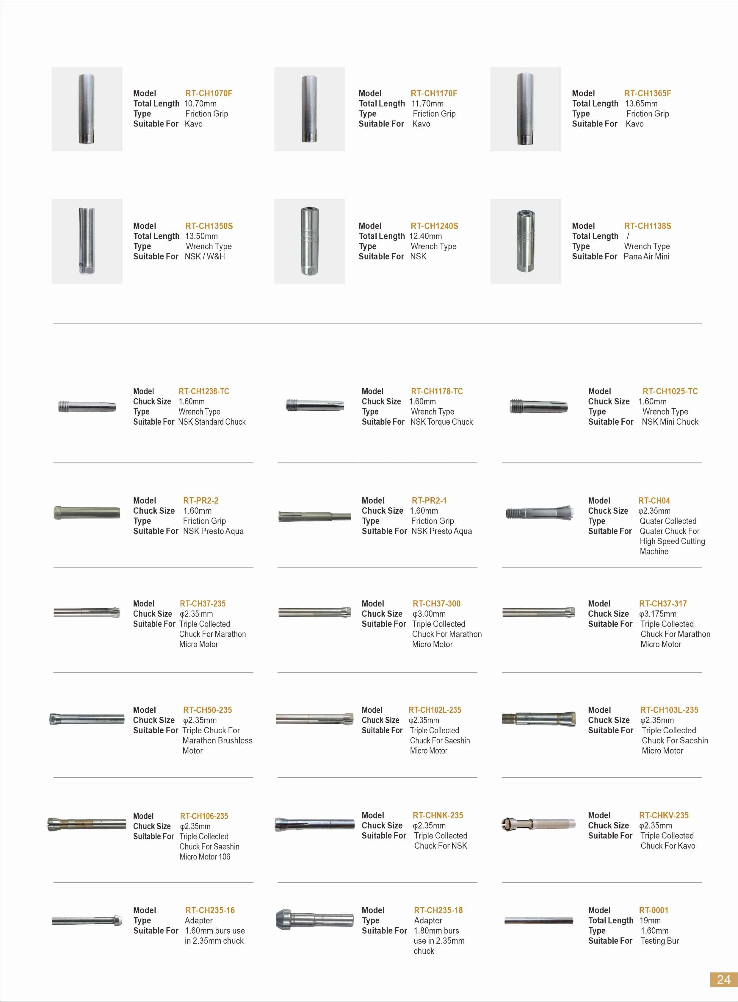 Spindle For Alloy Cutting Machine(Quartered Collected Chuck) RT-CH04