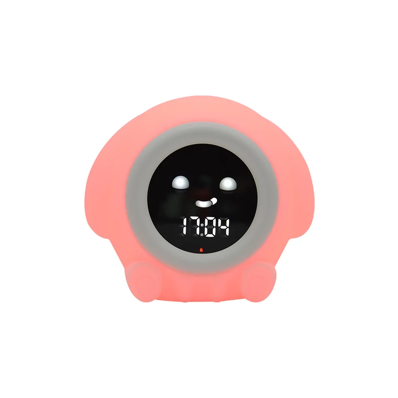 Silicone night light with white noise machine puppy clock bedroom for children baby nursery soothing gift night lamp for kid