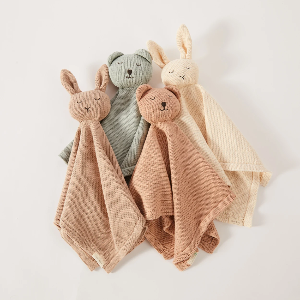 2024 new design durable knit bunny crochet baby plush comforter doll toy security blanket for newborn 0-12 months