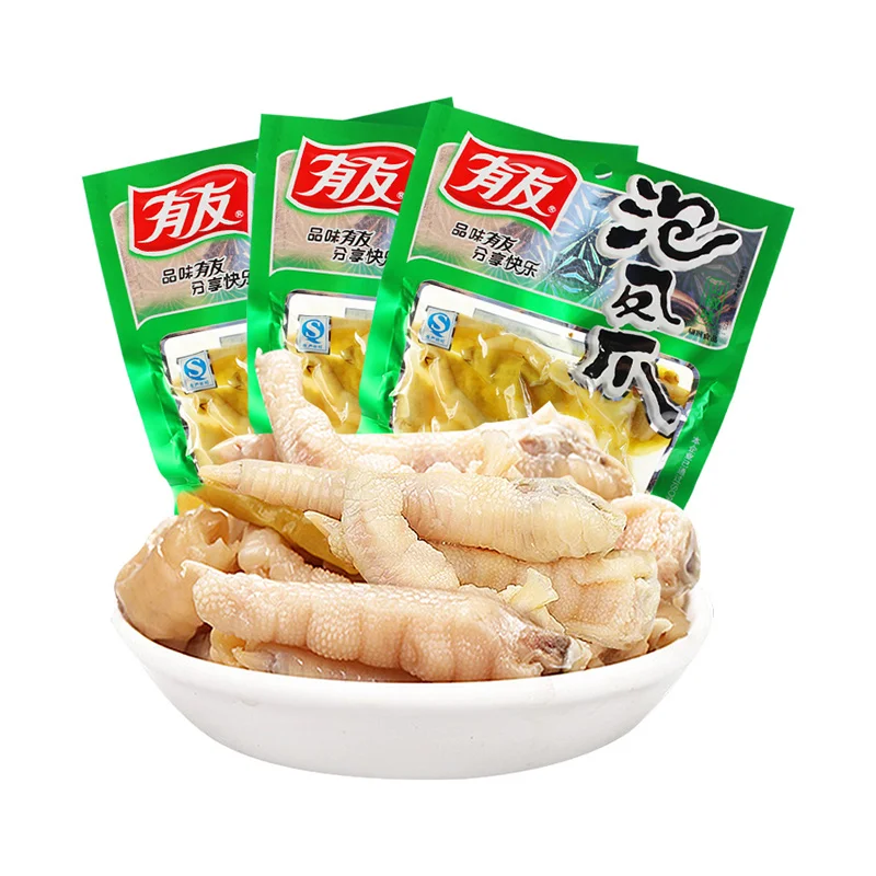 Pickled pepper chicken feet sour spicy 120g bagged chicken feet meat snack