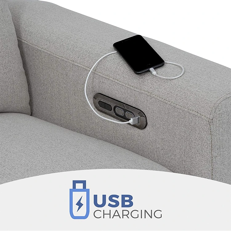 Высококачественное льняное Электрическое Кресло С Откидывающейся Спинкой кресло для домашнего кинотеатра с подстаканником и ящиком хранения