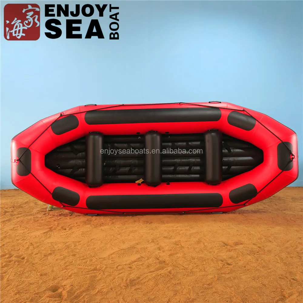 Red PVC/Hypalon rafts 8-10 person river raft high speed 5m inflatable boat strong rafting boat