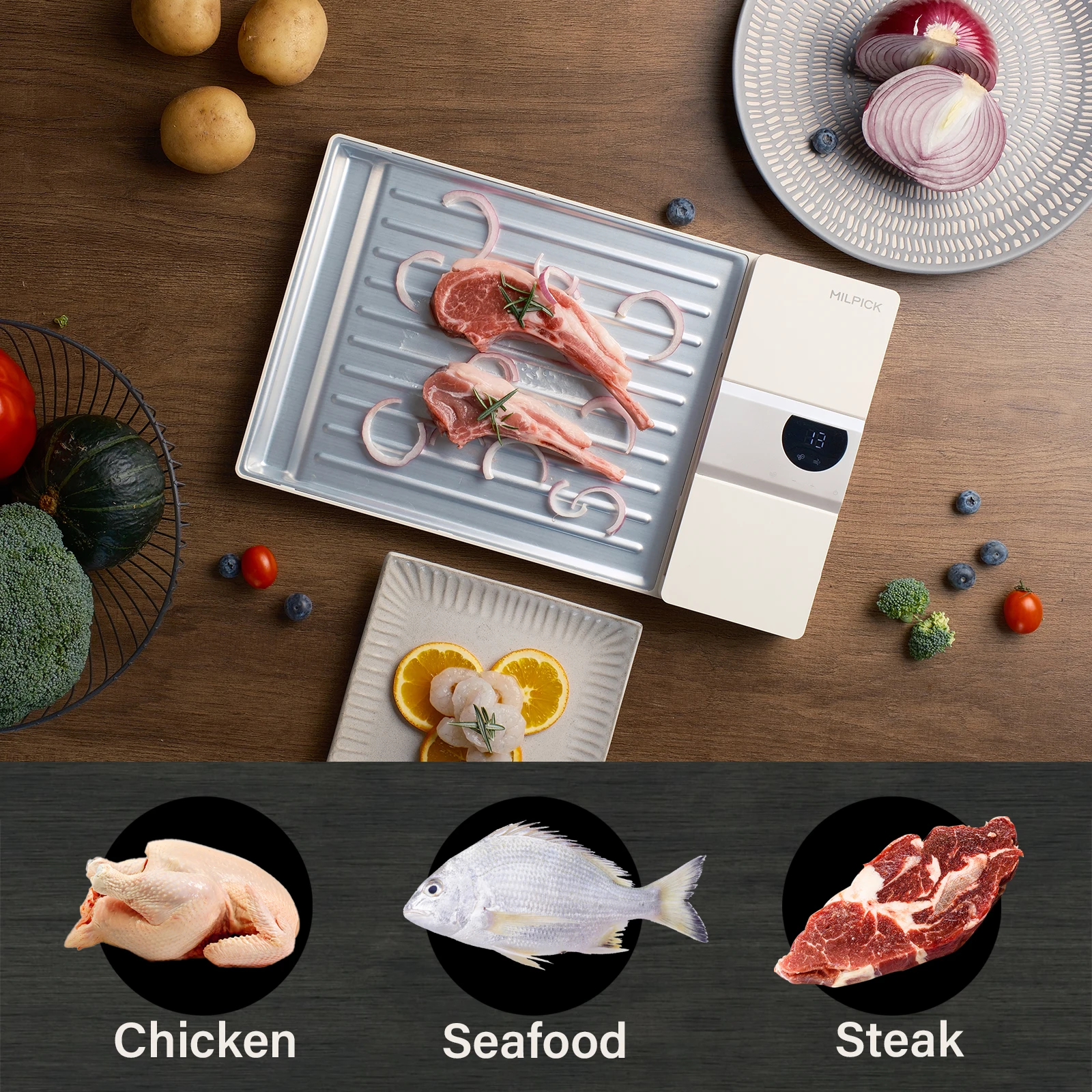 Hot popular high speed fast frozen food defrost thawing plate board fresh-keeping smart electric meat defrosting tray