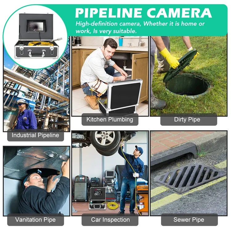 10 inch monitor 50M 512hz locator sonde camera pipe inspection Industrial Endoscope drain sewer Meter Counter camera 22mm
