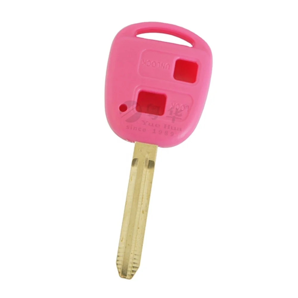 2  Buttons Color Blank Key Shell Case Fob Blank Car Key Shell for Toyota Corolla RAV4 Land Cruiser Prius Yaris