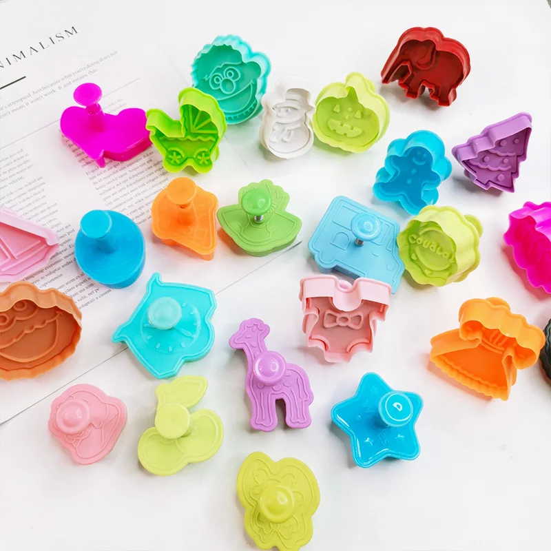 Cartoon Cookie Stamps Tools Kit Animal Cookie Cutters Cookie Press Cake Tools Opp Bag Moulds Kitchen All-season 0.2mm~1.0mm