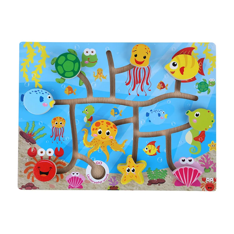 New design Educational puzzles Animal maze puzzles for kids wooden puzzles toys