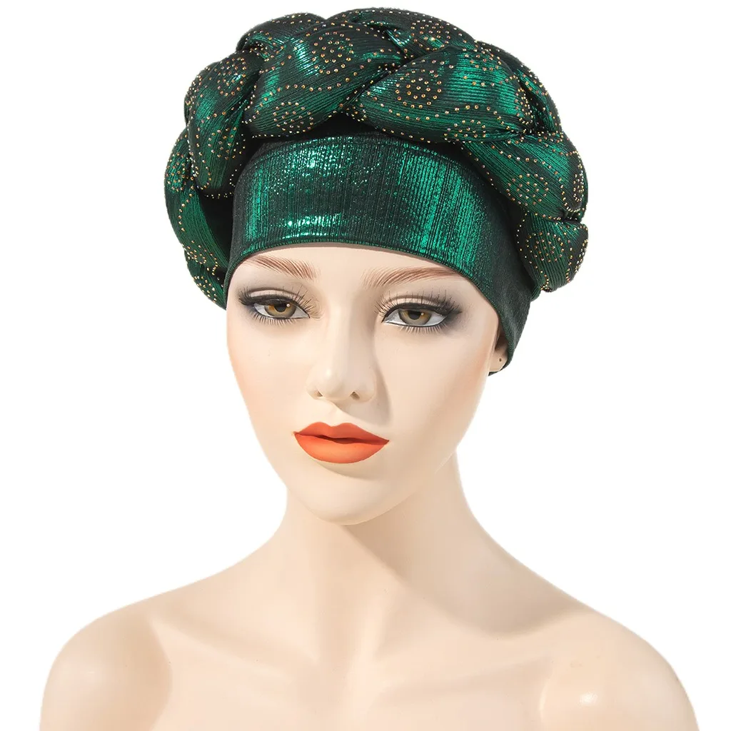 Turban Hats Women Muslim Headscarf Wholesale Braided Head India Turban Hat For Women