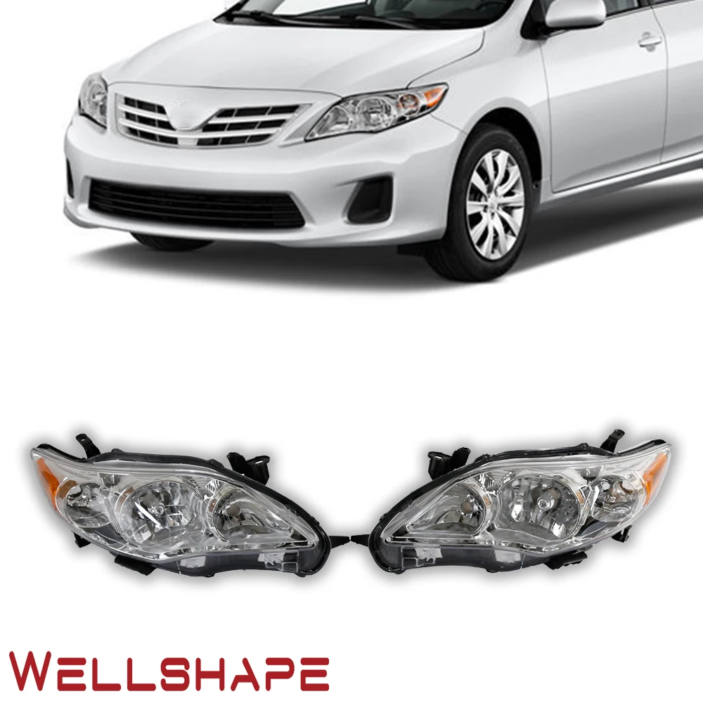 Для Toyota Corolla 2011 2012 2013 налобный фонарь, галогеновая хромированная пара