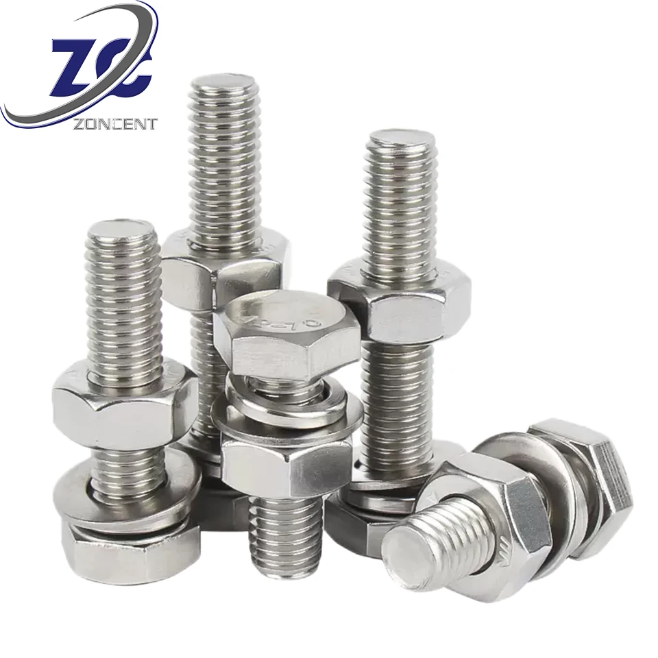 customized or standard size bolts fastener M2~M50 stainless steel/brass/aluminum hexagon bolts hexagon screw hexagonal screw