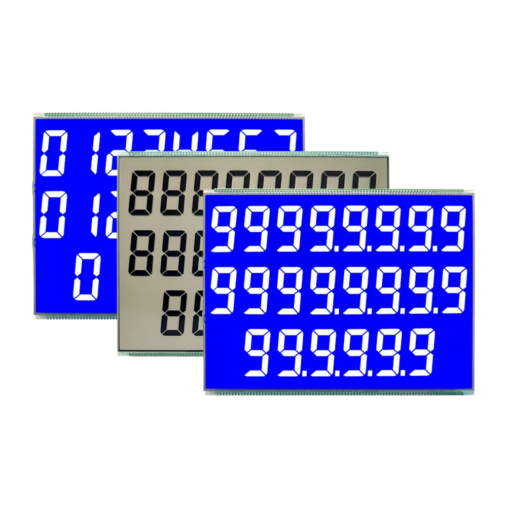 Cheap price Fuel dispenser specific custom segment lcd HTN Negative 5V no backlight lcd 7monochrome segment lcd display module