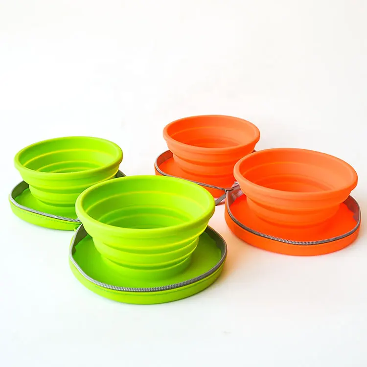 Hot Sale Silicone Folding Pet Cat Bowl Portable Collapsable Water Food Bowls for Cats Dogs