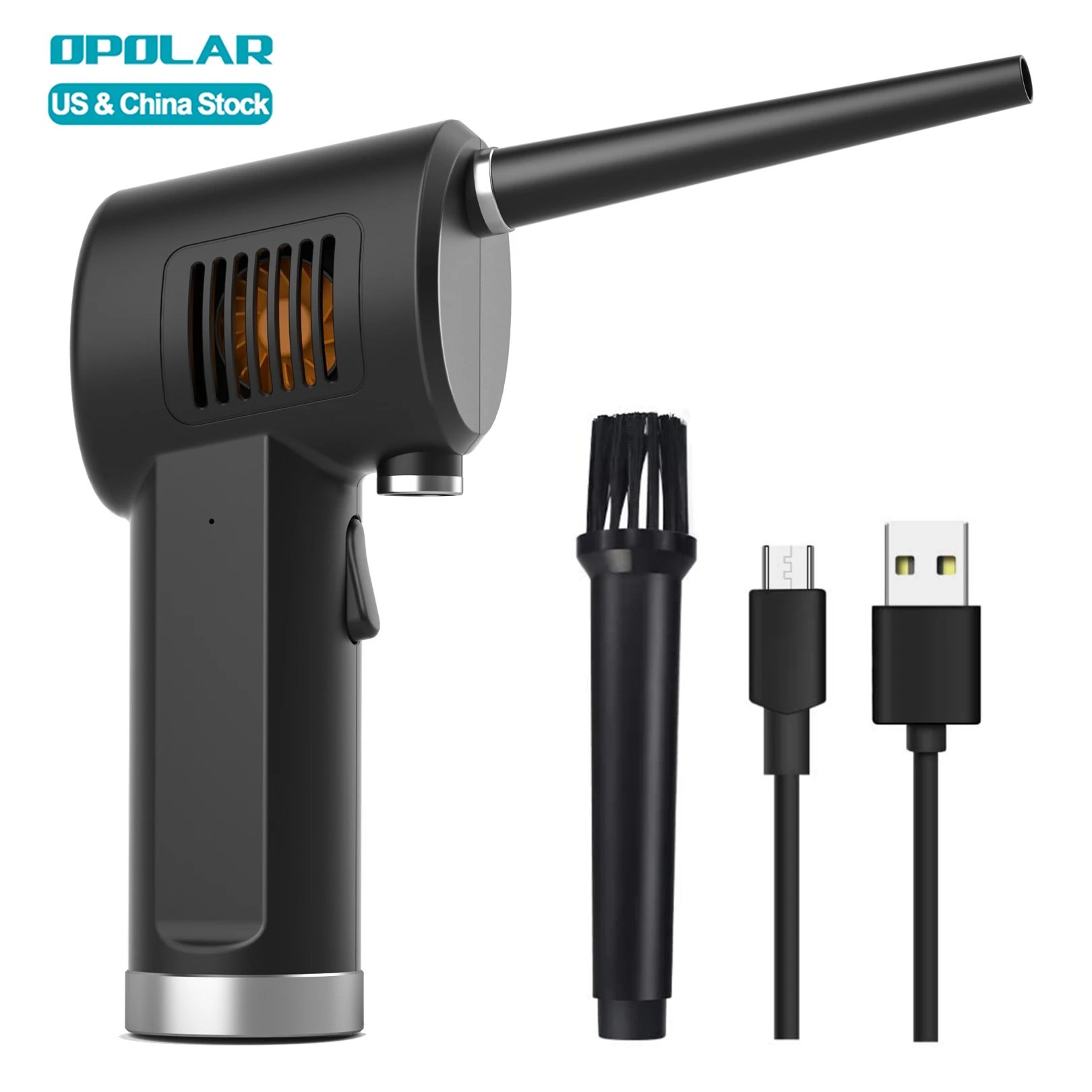 OPOLAR Electric Air Duster Rechargeable Computer Car Keyboard Portable Air Blower Duster Compressed Cordless Electric Air Duster