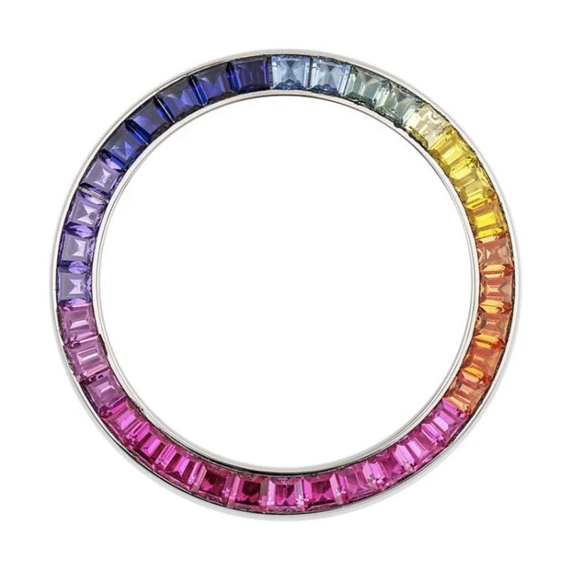 
Original Version Aftersales Daytona Rainbow Watch Bezel Inserts 40mm Made out of 18K Gold or Stainless Steel 