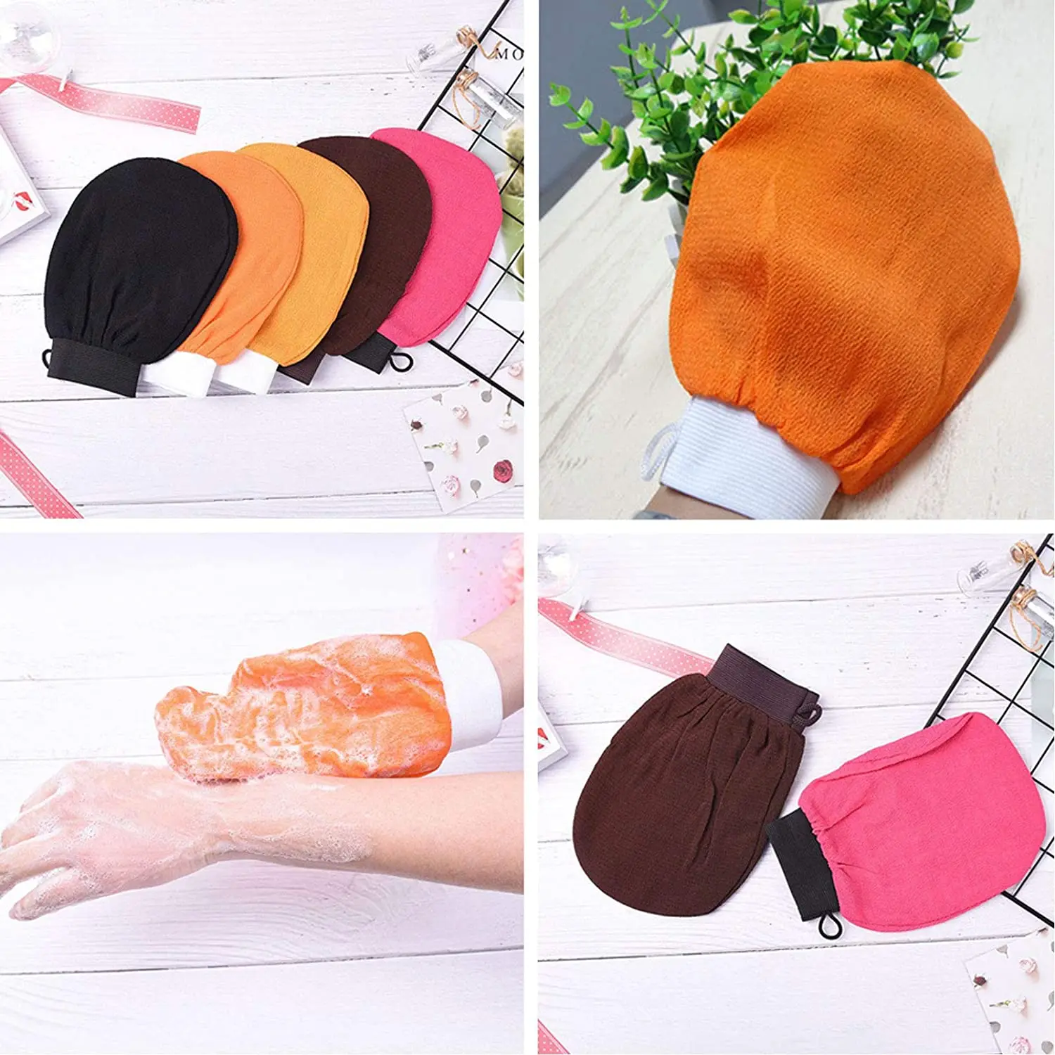New Arrival Natural Raw Silk Exfoliating Glove Or Viscose Gloves