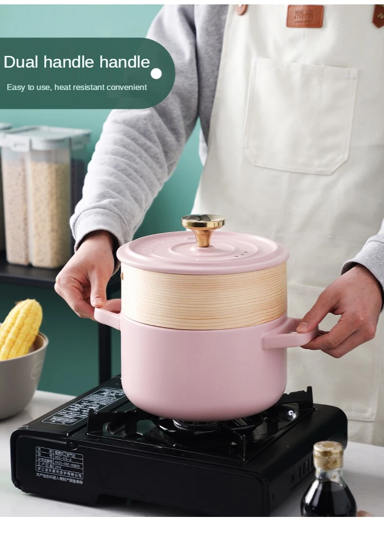  Japanese-Style Ceramic Steamer With Soup Pot Household Clay Pan High Temperature Resistant Stew Open Fire