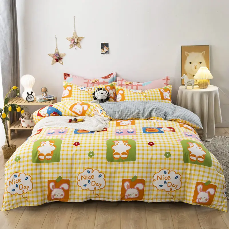 Cartoon 4pcs Bedding Cover Kid Duvet Bedding Set Wholesale Diverse Styles Polyester Cotton Gift Microfiber Fabric 40 Modern KWSD