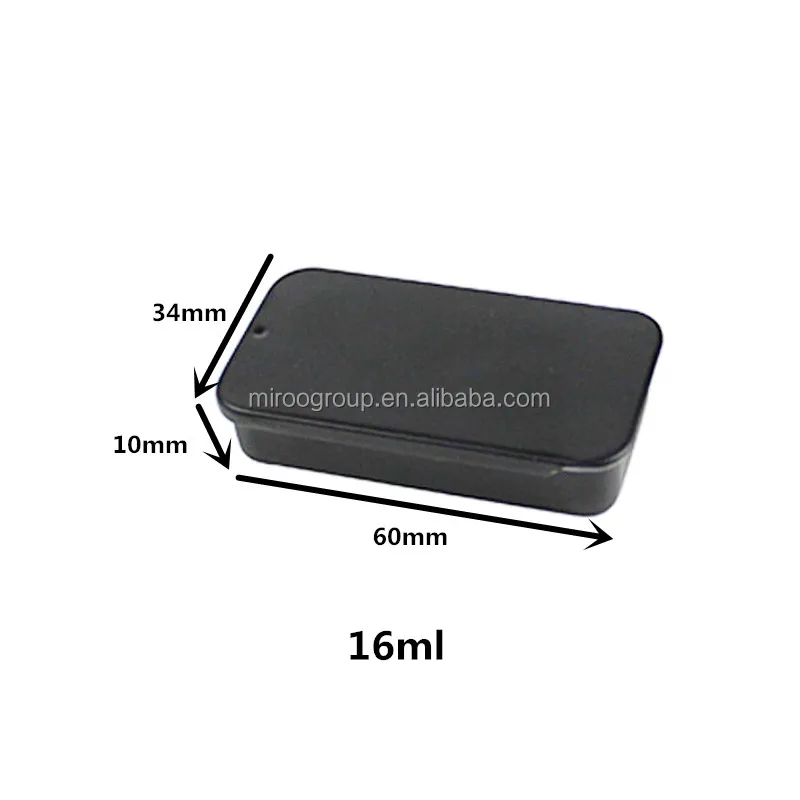 Factory Price 60*34*10mm Empty Small Rectangle Metal Tinplate Push-Pull Box 16g 16ml Slide Top Metal Tin Cans Case/Box/Container