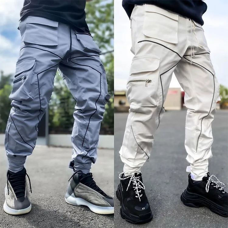 2021 New Style Wholesale sport clothing custom men gym track blank jogger sweat pants with relictive tapes