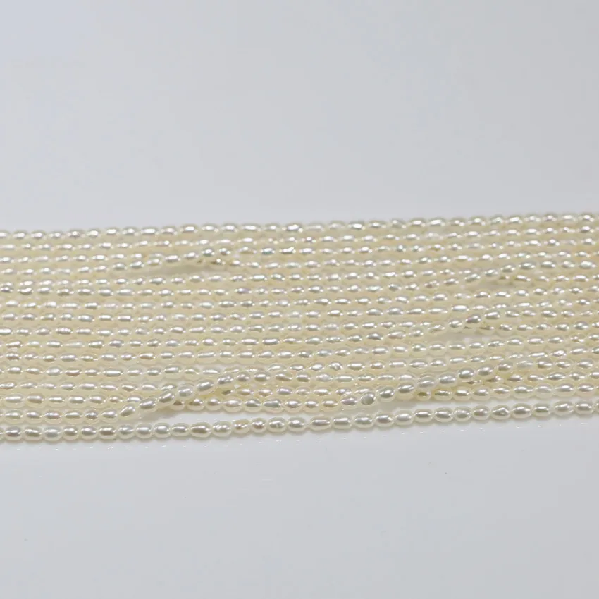 Wholesale 2-3mm AA  High Quality Natural Freshwater Rice Oval Tiny Small Loose Pearl