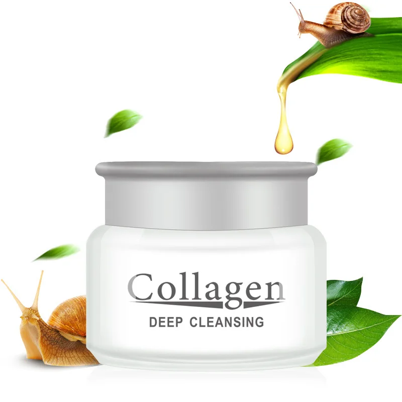 
80g Collagen Snail Whitening Facial Cream Face Care Deep Cleansing Anti Acne Anti Aging Brightening Face Cream 