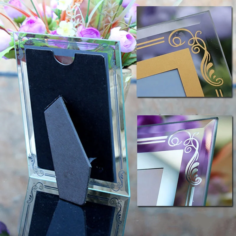 Customized 5 Inch 6 Inch 7 Inch 8 Inch 10 Inch Photo Frame Simple Light Luxury Baby Table Crystal Glass A4 Photo  photo frame