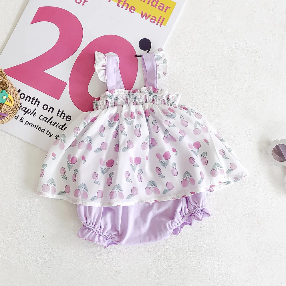 
100% Cotto Print Baby Girl Dress Girls Summer Dresses Baby Girl Romper Dress 