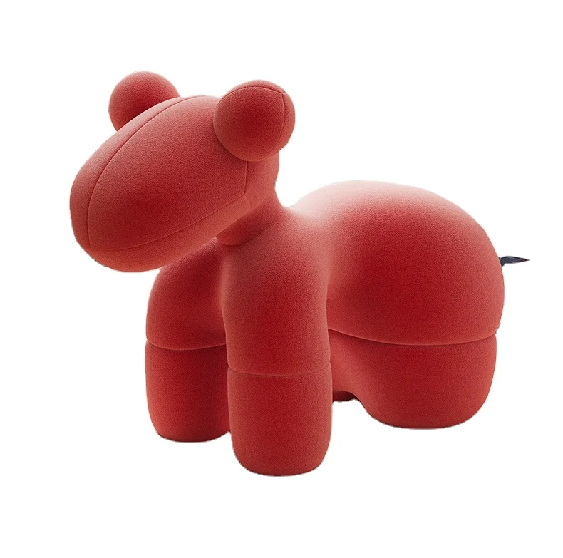 
Stylish Web Celebrity Novelty Lovely Leisure Kids Fiberglass Avocado Pink Pony Puppy Chair With Flannelette Cover 