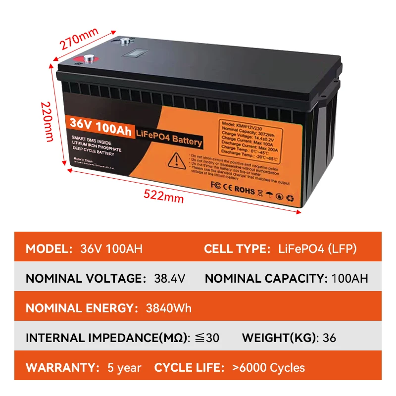 12v 24v 36v 48v100ah 200ah 230ah 280ah 300ah литий-железо-фосфатная аккумуляторная батарея Lifepo4 с BMS