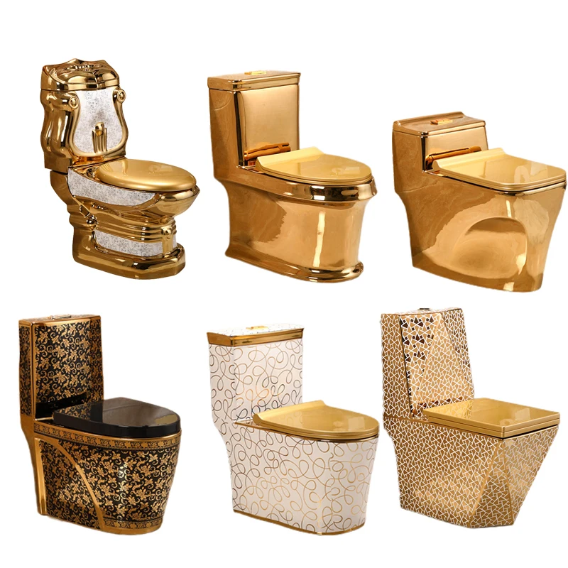 Shauchalay Middle East India Pakistan Vietnam color gold electroplated gold ceramic Inodoro deodorant bathroom toilet bowl