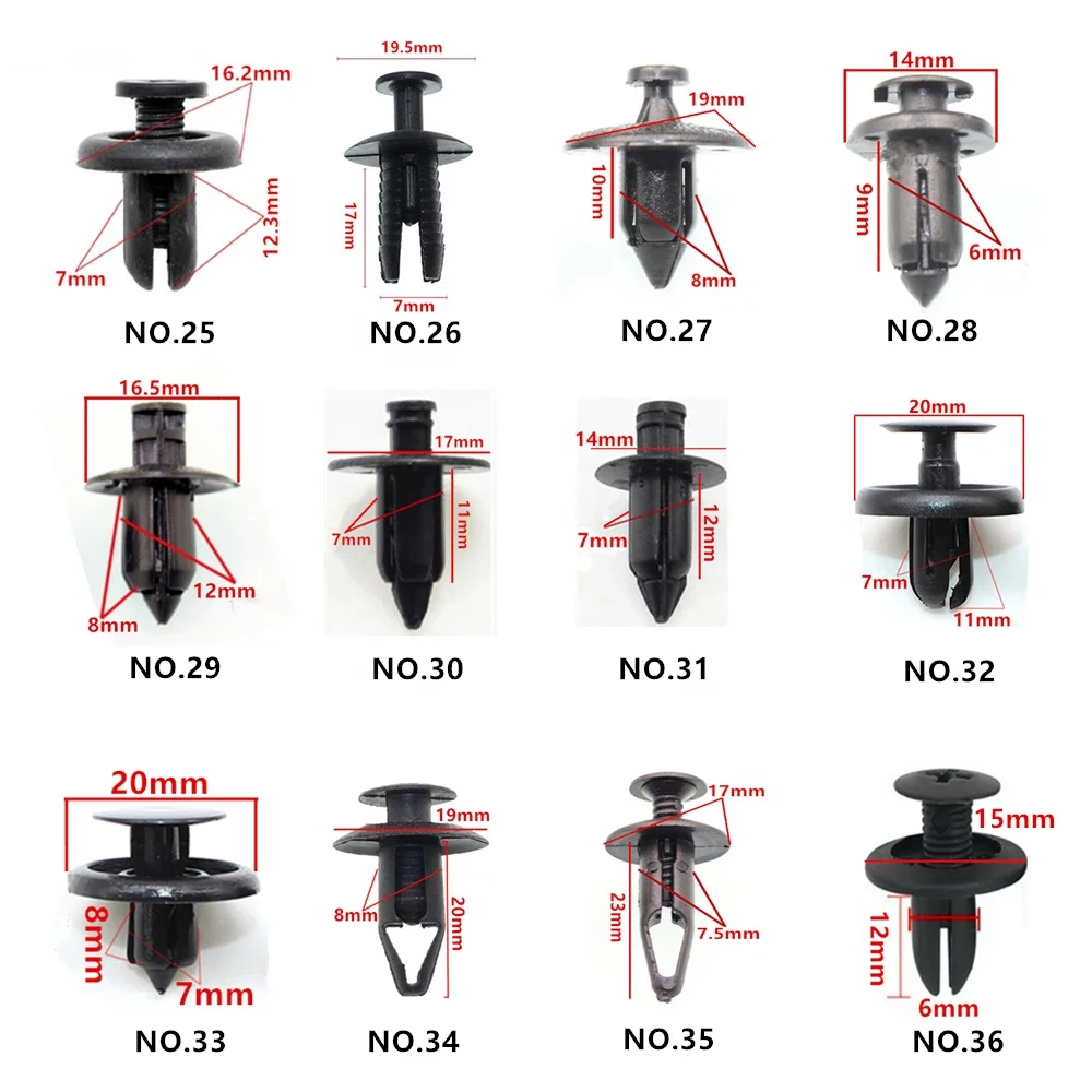 High Quality 60 Kinds Car Trim Clips Small Plastic Auto Fasteners Clip For Car Bumper/Door Panel