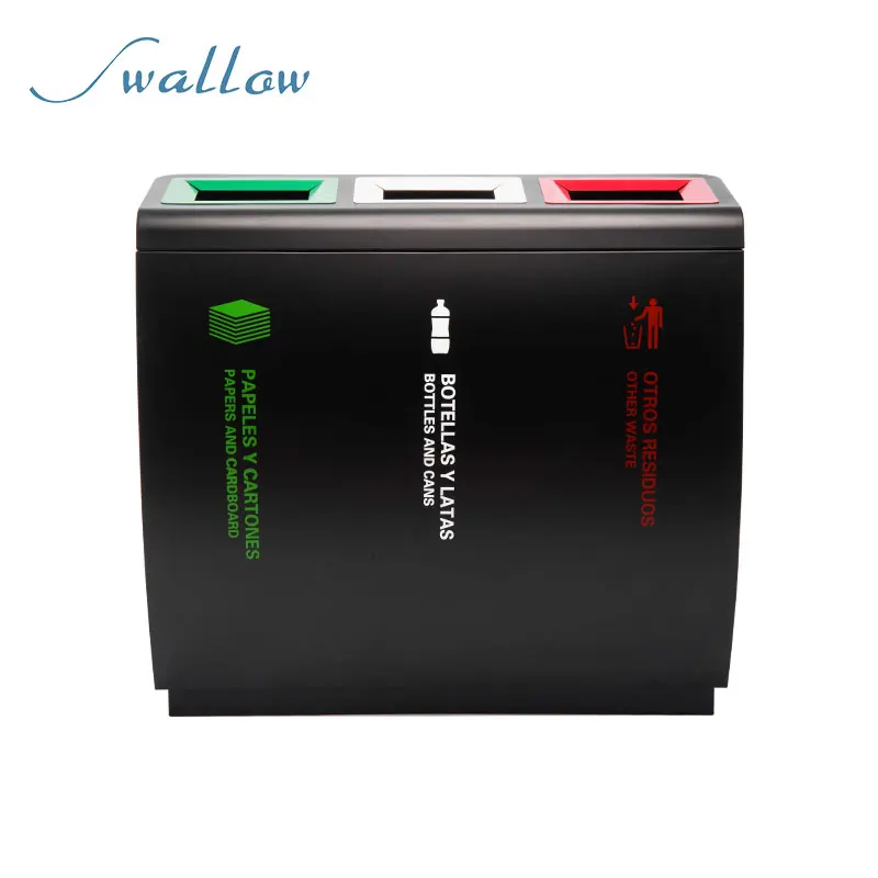 Street Rubbish Waste Container Classified Metal Garbage Bin Outdoor Trash Can