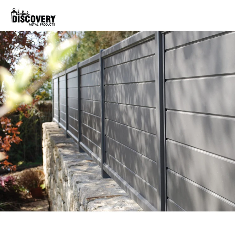 outdoor powder coated black aluminum privacy fence